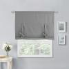 imageNICETOWN Thermal Insulated Blackout Short Curtain  Bathroom Curtain Gray Tie Up Shade for Small Window Window Valance Balloon Roman Blind Rod Pocket Panel 46 inches W x 63 inches LSilver Grey