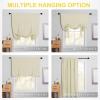 imageNICETOWN Thermal Insulated Blackout Short Curtain  Bathroom Curtain Gray Tie Up Shade for Small Window Window Valance Balloon Roman Blind Rod Pocket Panel 46 inches W x 63 inches LLight Beige
