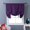 imageNICETOWN Thermal Insulated Blackout Short Curtain  Bathroom Curtain Gray Tie Up Shade for Small Window Window Valance Balloon Roman Blind Rod Pocket Panel 46 inches W x 63 inches LRoyal Purple