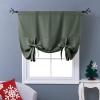 imageNICETOWN Thermal Insulated Blackout Short Curtain  Bathroom Curtain Gray Tie Up Shade for Small Window Window Valance Balloon Roman Blind Rod Pocket Panel 46 inches W x 63 inches LDark Mallard