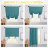 imageNICETOWN Thermal Insulated Blackout Short Curtain  Bathroom Curtain Gray Tie Up Shade for Small Window Window Valance Balloon Roman Blind Rod Pocket Panel 46 inches W x 63 inches LSea Teal