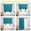 imageNICETOWN Thermal Insulated Blackout Short Curtain  Bathroom Curtain Gray Tie Up Shade for Small Window Window Valance Balloon Roman Blind Rod Pocket Panel 46 inches W x 63 inches LPeacock Teal