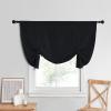 imageNICETOWN Thermal Insulated Blackout Short Curtain  Bathroom Curtain Gray Tie Up Shade for Small Window Window Valance Balloon Roman Blind Rod Pocket Panel 46 inches W x 63 inches LBlack