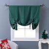 imageNICETOWN Thermal Insulated Blackout Short Curtain  Bathroom Curtain Gray Tie Up Shade for Small Window Window Valance Balloon Roman Blind Rod Pocket Panel 46 inches W x 63 inches LHunter Green