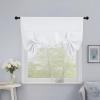 imageNICETOWN Thermal Insulated Blackout Short Curtain  Bathroom Curtain Gray Tie Up Shade for Small Window Window Valance Balloon Roman Blind Rod Pocket Panel 46 inches W x 63 inches LPure White