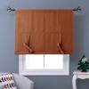 imageNICETOWN Thermal Insulated Blackout Short Curtain  Bathroom Curtain Gray Tie Up Shade for Small Window Window Valance Balloon Roman Blind Rod Pocket Panel 46 inches W x 63 inches LBurnt Orange