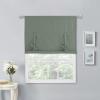 imageNICETOWN Thermal Insulated Blackout Short Curtain  Bathroom Curtain Gray Tie Up Shade for Small Window Window Valance Balloon Roman Blind Rod Pocket Panel 46 inches W x 63 inches LGreyish Green