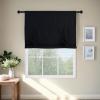 imageNICETOWN Thermal Insulated Blackout Short Curtain  Bathroom Curtain Gray Tie Up Shade for Small Window Window Valance Balloon Roman Blind Rod Pocket Panel 46 inches W x 63 inches LBlack