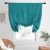 imageNICETOWN Thermal Insulated Blackout Short Curtain  Bathroom Curtain Gray Tie Up Shade for Small Window Window Valance Balloon Roman Blind Rod Pocket Panel 46 inches W x 63 inches LPeacock Teal