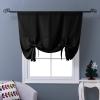 imageNICETOWN Thermal Insulated Blackout Short Curtain  Bathroom Curtain Gray Tie Up Shade for Small Window Window Valance Balloon Roman Blind Rod Pocket Panel 46 inches W x 63 inches LBlack