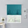 imageNICETOWN Thermal Insulated Blackout Short Curtain  Bathroom Curtain Gray Tie Up Shade for Small Window Window Valance Balloon Roman Blind Rod Pocket Panel 46 inches W x 63 inches LPeacock Teal