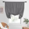 imageNICETOWN Thermal Insulated Blackout Short Curtain  Bathroom Curtain Gray Tie Up Shade for Small Window Window Valance Balloon Roman Blind Rod Pocket Panel 46 inches W x 63 inches LGrey