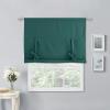 imageNICETOWN Thermal Insulated Blackout Short Curtain  Bathroom Curtain Gray Tie Up Shade for Small Window Window Valance Balloon Roman Blind Rod Pocket Panel 46 inches W x 63 inches LHunter Green