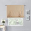 imageNICETOWN Thermal Insulated Blackout Short Curtain  Bathroom Curtain Gray Tie Up Shade for Small Window Window Valance Balloon Roman Blind Rod Pocket Panel 46 inches W x 63 inches LBiscotti Beige