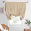 imageNICETOWN Thermal Insulated Blackout Short Curtain  Bathroom Curtain Gray Tie Up Shade for Small Window Window Valance Balloon Roman Blind Rod Pocket Panel 46 inches W x 63 inches LBiscotti Beige