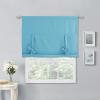 imageNICETOWN Thermal Insulated Blackout Short Curtain  Bathroom Curtain Gray Tie Up Shade for Small Window Window Valance Balloon Roman Blind Rod Pocket Panel 46 inches W x 63 inches LTurquoise