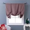 imageNICETOWN Thermal Insulated Blackout Short Curtain  Bathroom Curtain Gray Tie Up Shade for Small Window Window Valance Balloon Roman Blind Rod Pocket Panel 46 inches W x 63 inches LDry Rose