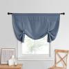 imageNICETOWN Thermal Insulated Blackout Short Curtain  Bathroom Curtain Gray Tie Up Shade for Small Window Window Valance Balloon Roman Blind Rod Pocket Panel 46 inches W x 63 inches LStone Blue