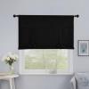 imageNICETOWN Thermal Insulated Blackout Short Curtain  Bathroom Curtain Gray Tie Up Shade for Small Window Window Valance Balloon Roman Blind Rod Pocket Panel 46 inches W x 63 inches LBlack