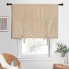 imageNICETOWN Thermal Insulated Blackout Short Curtain  Bathroom Curtain Gray Tie Up Shade for Small Window Window Valance Balloon Roman Blind Rod Pocket Panel 46 inches W x 63 inches LBiscotti Beige