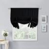imageNICETOWN Thermal Insulated Blackout Short Curtain  Bathroom Curtain Gray Tie Up Shade for Small Window Window Valance Balloon Roman Blind Rod Pocket Panel 46 inches W x 63 inches LBlack
