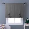 imageNICETOWN Thermal Insulated Blackout Short Curtain  Bathroom Curtain Gray Tie Up Shade for Small Window Window Valance Balloon Roman Blind Rod Pocket Panel 46 inches W x 63 inches LGrey