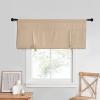 imageNICETOWN Thermal Insulated Blackout Short Curtain  Bathroom Curtain Gray Tie Up Shade for Small Window Window Valance Balloon Roman Blind Rod Pocket Panel 46 inches W x 63 inches LBiscotti Beige