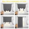 imageNICETOWN Thermal Insulated Blackout Short Curtain  Bathroom Curtain Gray Tie Up Shade for Small Window Window Valance Balloon Roman Blind Rod Pocket Panel 46 inches W x 63 inches LGrey