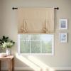 imageNICETOWN Thermal Insulated Blackout Short Curtain  Bathroom Curtain Gray Tie Up Shade for Small Window Window Valance Balloon Roman Blind Rod Pocket Panel 46 inches W x 63 inches LBiscotti Beige