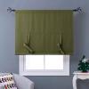 imageNICETOWN Thermal Insulated Blackout Short Curtain  Bathroom Curtain Gray Tie Up Shade for Small Window Window Valance Balloon Roman Blind Rod Pocket Panel 46 inches W x 63 inches LOlive Green