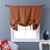 imageNICETOWN Thermal Insulated Blackout Short Curtain  Bathroom Curtain Gray Tie Up Shade for Small Window Window Valance Balloon Roman Blind Rod Pocket Panel 46 inches W x 63 inches LBurnt Orange