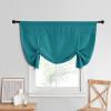 imageNICETOWN Thermal Insulated Blackout Short Curtain  Bathroom Curtain Gray Tie Up Shade for Small Window Window Valance Balloon Roman Blind Rod Pocket Panel 46 inches W x 63 inches LPeacock Teal