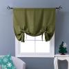 imageNICETOWN Thermal Insulated Blackout Short Curtain  Bathroom Curtain Gray Tie Up Shade for Small Window Window Valance Balloon Roman Blind Rod Pocket Panel 46 inches W x 63 inches LOlive Green
