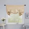 imageNICETOWN Thermal Insulated Blackout Short Curtain  Bathroom Curtain Gray Tie Up Shade for Small Window Window Valance Balloon Roman Blind Rod Pocket Panel 46 inches W x 63 inches LBiscotti Beige