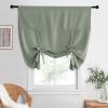 imageNICETOWN Thermal Insulated Blackout Short Curtain  Bathroom Curtain Gray Tie Up Shade for Small Window Window Valance Balloon Roman Blind Rod Pocket Panel 46 inches W x 63 inches LGreyish Green