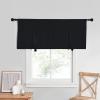 imageNICETOWN Thermal Insulated Blackout Short Curtain  Bathroom Curtain Gray Tie Up Shade for Small Window Window Valance Balloon Roman Blind Rod Pocket Panel 46 inches W x 63 inches LBlack