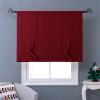 imageNICETOWN Thermal Insulated Blackout Short Curtain  Bathroom Curtain Gray Tie Up Shade for Small Window Window Valance Balloon Roman Blind Rod Pocket Panel 46 inches W x 63 inches LBurgundy Red