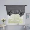 imageNICETOWN Thermal Insulated Blackout Short Curtain  Bathroom Curtain Gray Tie Up Shade for Small Window Window Valance Balloon Roman Blind Rod Pocket Panel 46 inches W x 63 inches LGrey