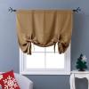 imageNICETOWN Thermal Insulated Blackout Short Curtain  Bathroom Curtain Gray Tie Up Shade for Small Window Window Valance Balloon Roman Blind Rod Pocket Panel 46 inches W x 63 inches LGold Brown