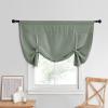 imageNICETOWN Thermal Insulated Blackout Short Curtain  Bathroom Curtain Gray Tie Up Shade for Small Window Window Valance Balloon Roman Blind Rod Pocket Panel 46 inches W x 63 inches LGreyish Green