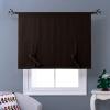 imageNICETOWN Thermal Insulated Blackout Short Curtain  Bathroom Curtain Gray Tie Up Shade for Small Window Window Valance Balloon Roman Blind Rod Pocket Panel 46 inches W x 63 inches LToffee Brown