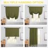 imageNICETOWN Thermal Insulated Blackout Short Curtain  Bathroom Curtain Gray Tie Up Shade for Small Window Window Valance Balloon Roman Blind Rod Pocket Panel 46 inches W x 63 inches LOlive Green