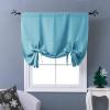 imageNICETOWN Thermal Insulated Blackout Short Curtain  Bathroom Curtain Gray Tie Up Shade for Small Window Window Valance Balloon Roman Blind Rod Pocket Panel 46 inches W x 63 inches LTurquoise