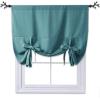 imageNICETOWN Thermal Insulated Blackout Short Curtain  Bathroom Curtain Gray Tie Up Shade for Small Window Window Valance Balloon Roman Blind Rod Pocket Panel 46 inches W x 63 inches LSea Teal