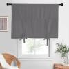 imageNICETOWN Thermal Insulated Blackout Short Curtain  Bathroom Curtain Gray Tie Up Shade for Small Window Window Valance Balloon Roman Blind Rod Pocket Panel 46 inches W x 63 inches LGrey