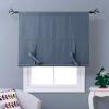 imageNICETOWN Thermal Insulated Blackout Short Curtain  Bathroom Curtain Gray Tie Up Shade for Small Window Window Valance Balloon Roman Blind Rod Pocket Panel 46 inches W x 63 inches LStone Blue