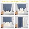 imageNICETOWN Thermal Insulated Blackout Short Curtain  Bathroom Curtain Gray Tie Up Shade for Small Window Window Valance Balloon Roman Blind Rod Pocket Panel 46 inches W x 63 inches LStone Blue