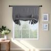 imageNICETOWN Thermal Insulated Blackout Short Curtain  Bathroom Curtain Gray Tie Up Shade for Small Window Window Valance Balloon Roman Blind Rod Pocket Panel 46 inches W x 63 inches LGrey