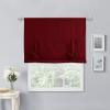 imageNICETOWN Thermal Insulated Blackout Short Curtain  Bathroom Curtain Gray Tie Up Shade for Small Window Window Valance Balloon Roman Blind Rod Pocket Panel 46 inches W x 63 inches LBurgundy Red