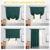 imageNICETOWN Thermal Insulated Blackout Short Curtain  Bathroom Curtain Gray Tie Up Shade for Small Window Window Valance Balloon Roman Blind Rod Pocket Panel 46 inches W x 63 inches LHunter Green